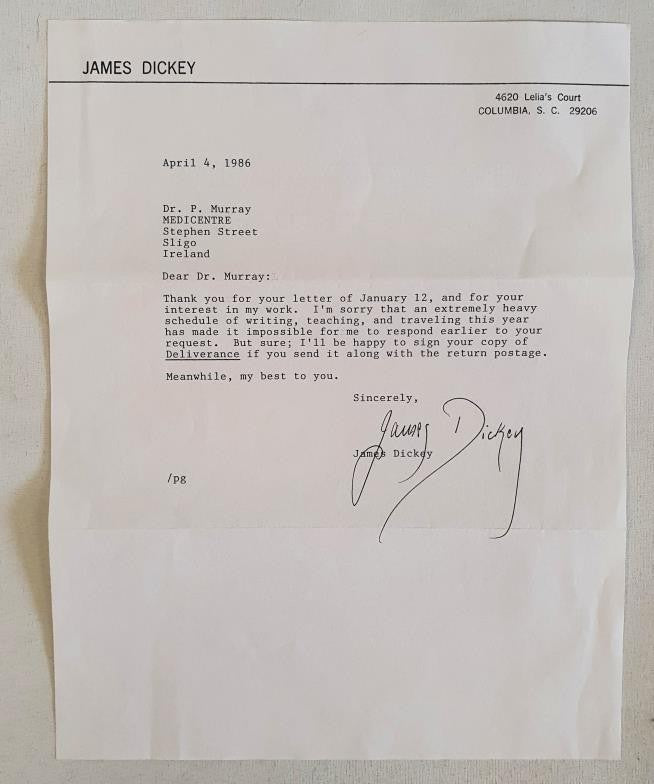 Deliverance [Hardback, w/ signed letter, 1st UK edition, 1st print], James Dickey