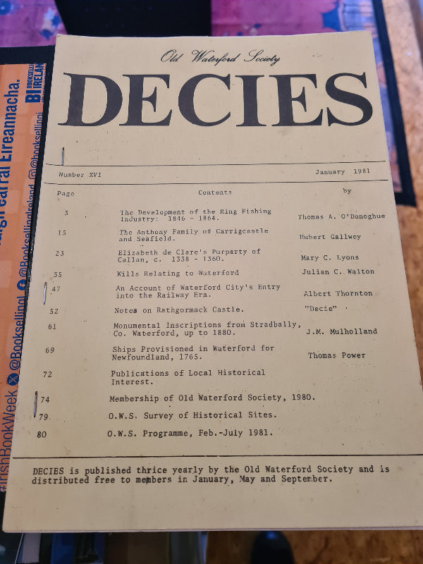Decies Vol. 16, Jan 1981, Old Waterford Society