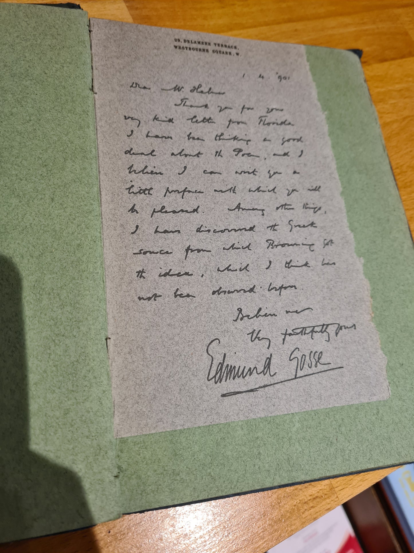 Being a Nameless Lyric: The Poet and the Cricket [First Edition], Robert Browning, Edmond Gosse