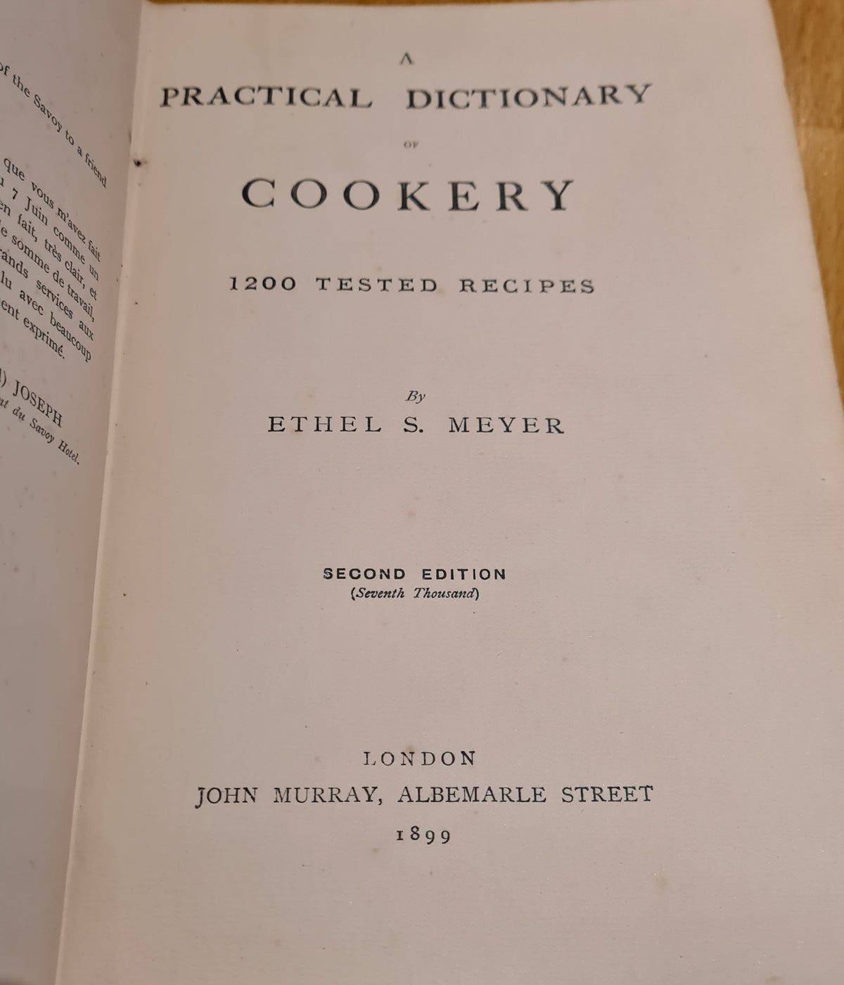 A Practical Dictionary of Cookery [Second Edition, 1899], Ethel S. Meyer