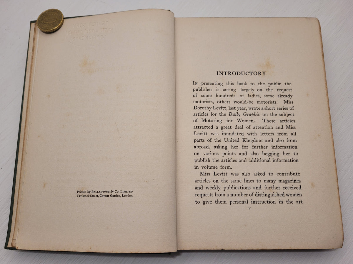 The Woman and the Car [First Edition, Review Copy], Dorothy Levitt